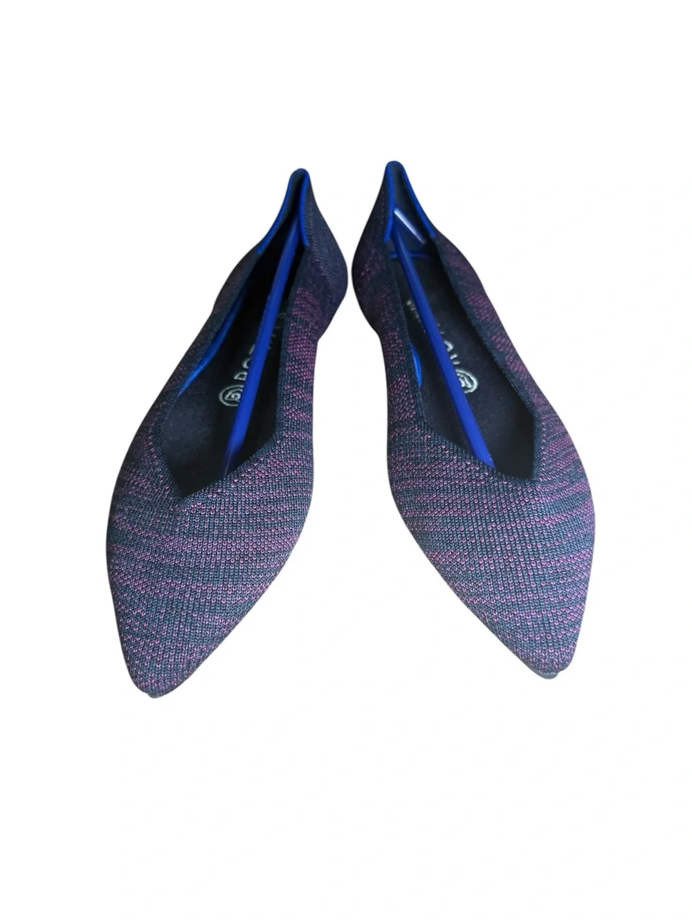 Rothy's The Point Magenta Heather Purple Pointed Flats Size 8.5 w/ Box